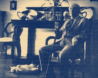 jorge luis borges with aleph the cat